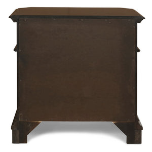 English Elm Zoyee Brown 3-Drawer Nightstand With Molded Details and Metal Pulls