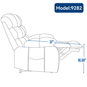 English Elm Lift Power Recliner Chenille Chair Dual Motor Massage Heat 350 Lb Capacity Living Room Grey W3224P288618
