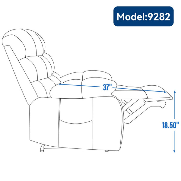 English Elm Lift Power Recliner Chenille Chair Dual Motor Massage Heat 350 Lb Capacity Living Room Grey W3224P288618