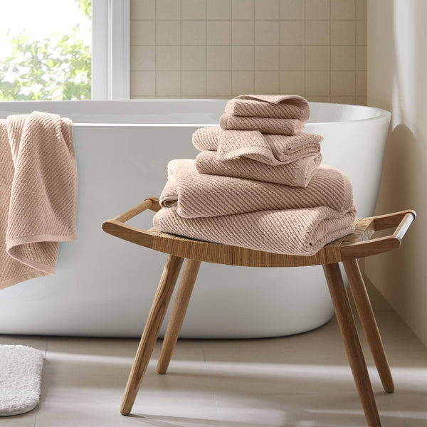 JLA Home Madison Park - 100% Cotton Diagonal Ribbed 6-Piece Towel Set - 500GSM Quick-Dry, Zero-Twist Plush, Durable Everyday Comfort MP73-8853