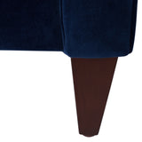 English Elm Jack 84" Modern Tuxedo Tufted Sofa, Navy Blue Velvet