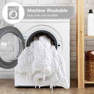 English Elm 3PCS Plush Microfiber Full/Queen Comforter Set with Hypoallergenic Poly Fill and Soft Shams White 16.93 L x 12.99 W x 6.69 H B035P366529