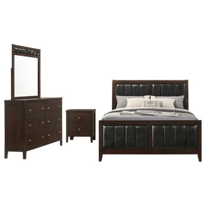 English Elm Warwick Queen Bedroom Set with Leatherette Headboard in Modern Cocoa Finish B062S00740