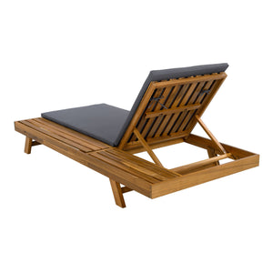 English Elm Christopher Knight Home® - Lounge Chaise Set – Stylish Acacia Wood With Dark Grey Water-Resistant Cushions For Outdoor Comfort N770P253442T_N770P253018G