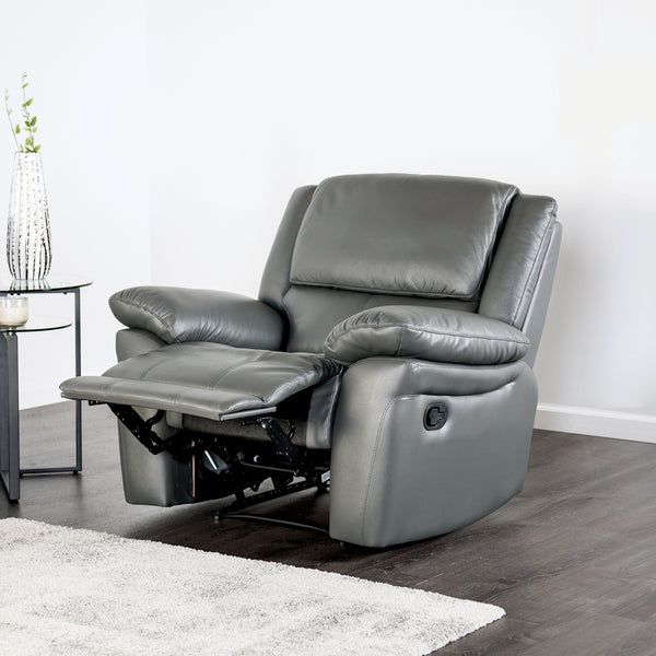 English Elm Transitional Multi-Function Glider Recliner with Channel Back, Cup Holders, Hidden Storage, Upholstered Comfort Dark Gray 43 L x 31 W x 26 H B2741P385173
