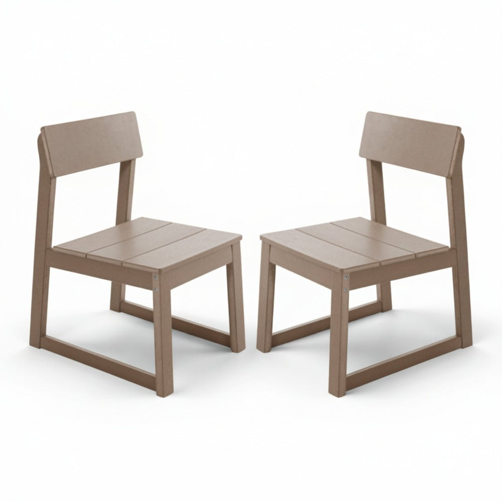 English Elm 2-pack Modernist Recycled Hdpe Slatted Patio Chairs Weather Resistant Outdoor Seating Set W3566P342906