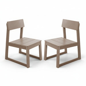 English Elm 2-pack Modernist Recycled Hdpe Slatted Patio Chairs Weather Resistant Outdoor Seating Set W3566P342906
