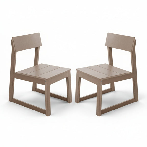 English Elm 2-pack Modernist Recycled Hdpe Slatted Patio Chairs Weather Resistant Outdoor Seating Set W3566P342906