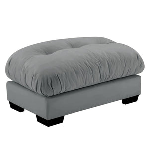 English Elm Milano Modular Velvet Ottoman with Bolster Armrests for Plush Living Room Lounging W714P283160