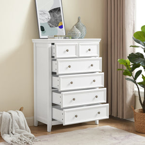 English Elm Modern 6-Drawer Dresser - Stylish Farmhouse Storage Solution With Vintage Hardware For Any Room W2275P149796