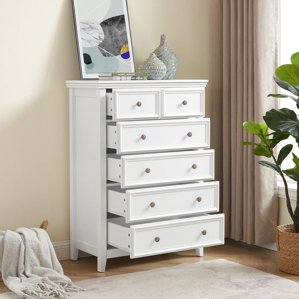English Elm Modern 6-Drawer Dresser - Stylish Farmhouse Storage Solution With Vintage Hardware For Any Room W2275P149796