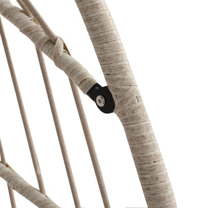 English Elm Outdoor rattan egg swing chair with fold-away HDPE wicker, stainless kit, cushioned cocoon for patio Red W2500P231669