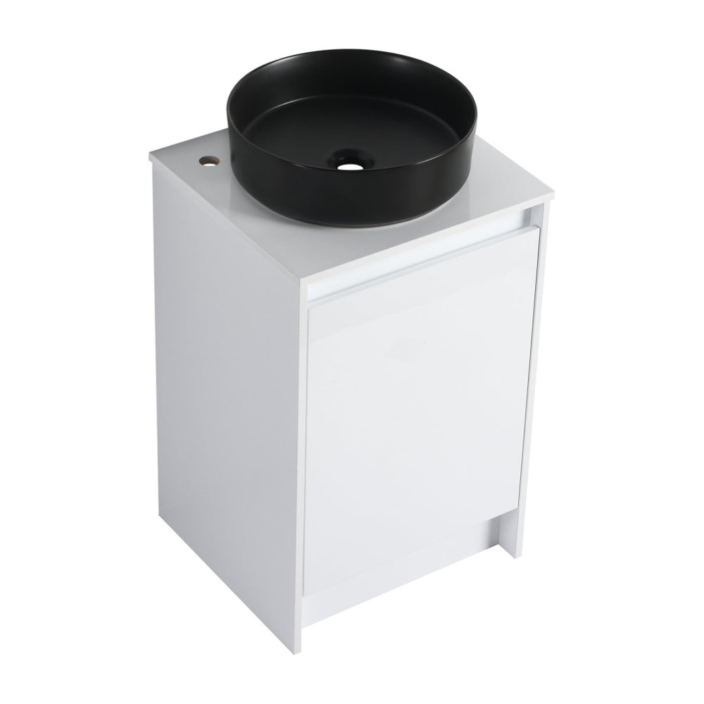 English Elm 20" Freestanding Vanity with Ceramic Sink Soft Close Storage Glossy White Bath W999S00386
