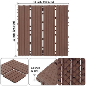 English Elm Plastic Snap Together Patio Deck Tiles Waterproof Polypropylene 44 Sq Ft Pool Area W3022P251839