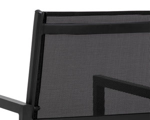 Sunpan Merano Dining Armchair Set of 2 - Modern Design with Durable Aluminum Frame for Stylish Comfort Black