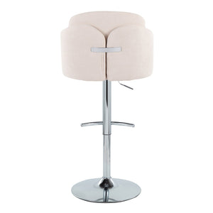 English Elm Fixed-height Swivel Counter Stools with Faux Leather Seats and Chrome Footrest Set of 2 Cream B202S02174