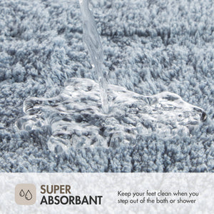 JLA Home Madison Park - Cotton Tufted Bath Rug 20x30 – Spa-Inspired Plush Absorbent Cotton with Skid-Resistant Backing, OEKO-TEX Certified Blue MP72-6207