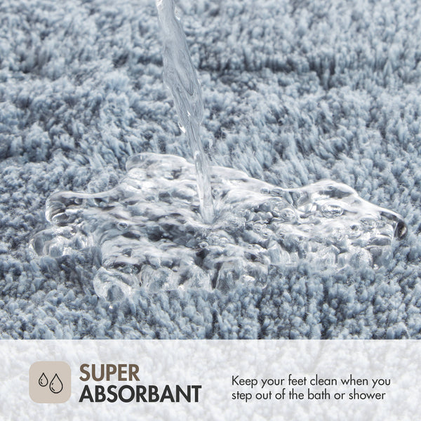 JLA Home Madison Park - Cotton Tufted Bath Rug with Plush Medium Pile, Skid-Resistant Backing, OEKO-TEX Certified Comfort Blue MP72-6208