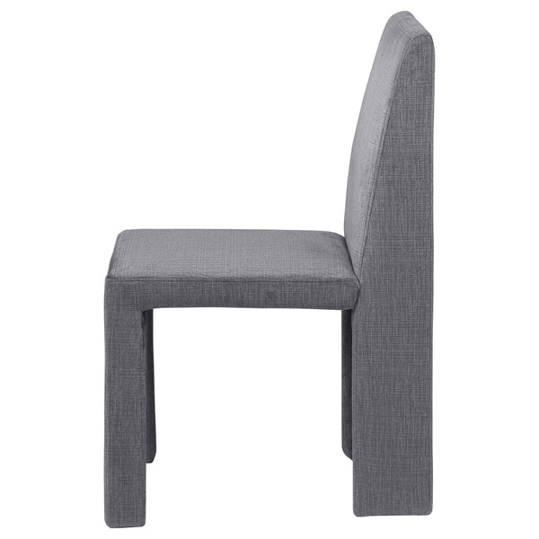 English Elm Santa Cruz Grey Velvet Upholstered Dining Side Chair Set of 2 — Modern Sculpted Lines, Soft Durable Fabric, 35" High Elegance B062P299854