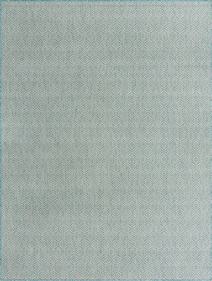 Unique Loom Outdoor Trellis Deco Trellis Machine Made Trellis Rug Aqua, Ivory 9' 0" x 12' 0"
