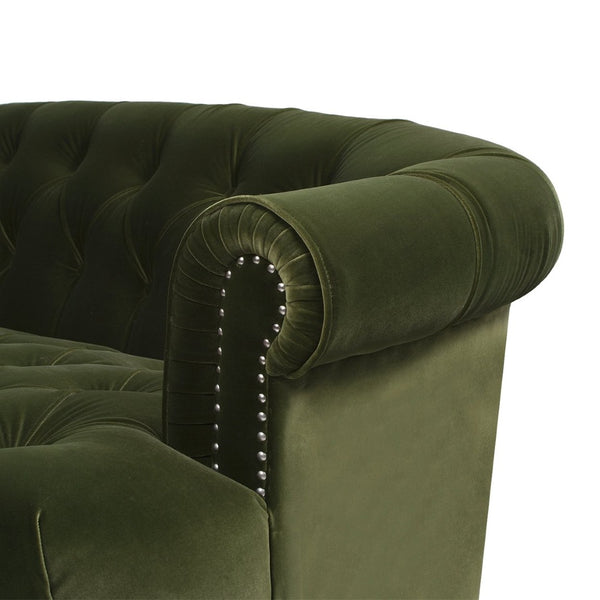 English Elm La Rosa Chesterfield Sofa Tufted Velvet Nailhead Trim Victorian Parlor Style B2719P238191
