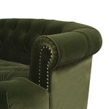 English Elm La Rosa Victorian Chesterfield Tufted Sofa, Olive Green Performance Velvet