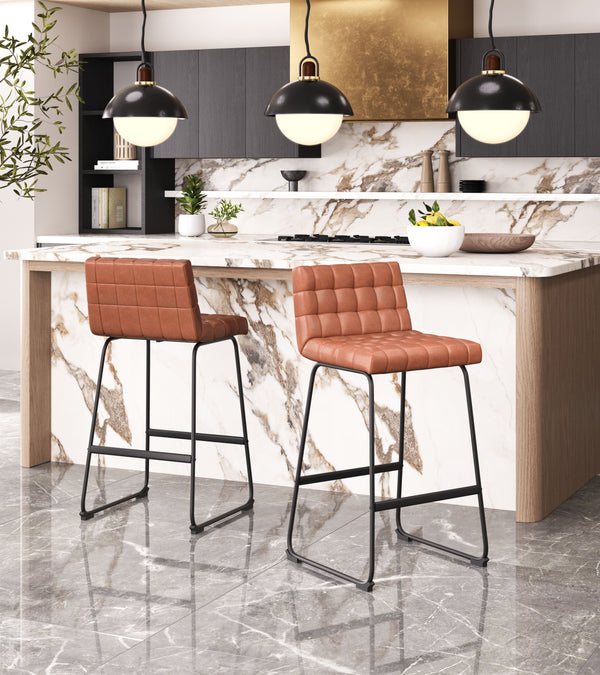 Pago Barstool - Set of 2 Brown 109950 Zuo Modern