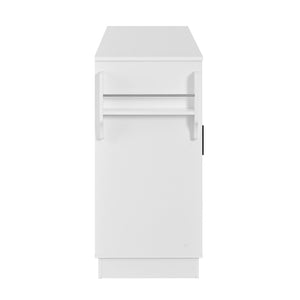 English Elm U_style Contemporary Buffet Cabinet Melamine Mdf Dining Room Storage with Adjustable Shelves White N711P437643K