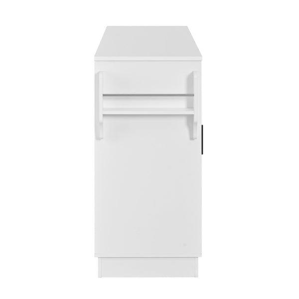 English Elm U_style Contemporary Buffet Cabinet Melamine Mdf Dining Room Storage with Adjustable Shelves White N711P437643K