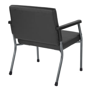 OSP Home Furnishings Bariatric Guest Chair with Reinforced Metal Frame and Pu Arm Pads for Medical Waiting Rooms Black And BC9602-R107
