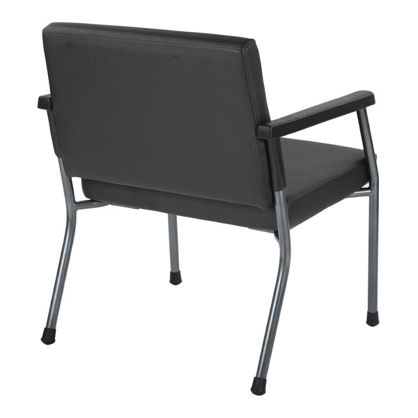 OSP Home Furnishings Bariatric Guest Chair with Reinforced Metal Frame and Pu Arm Pads for Medical Waiting Rooms Black And BC9602-R107
