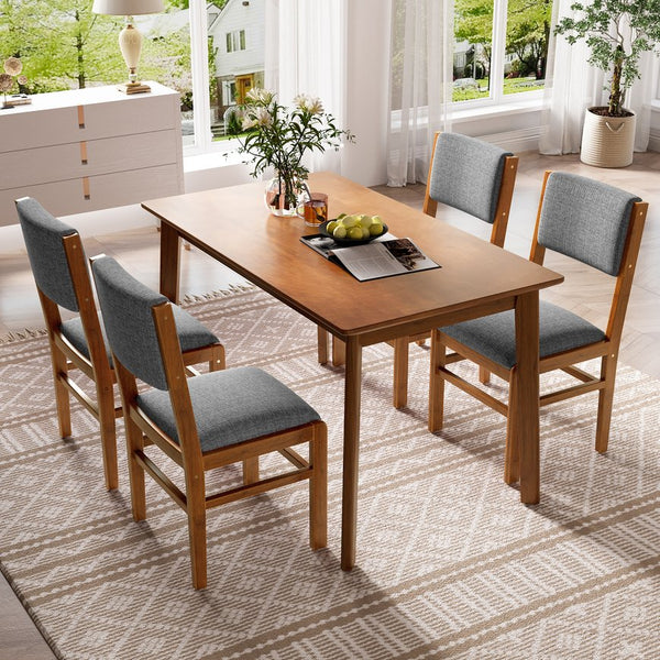 English Elm Dining Chairs Set Of 4 – Mid-Century Modern Upholstered Kitchen Seats For Stylish Dining Spaces N752P271215E