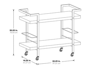 OSP Home Furnishings Alios Serving Cart White/Gold