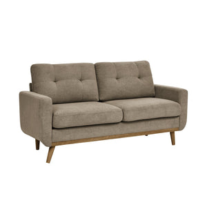 English Elm 67.7" Tufted Button Mid-century Loveseat with Splayed Wood Legs for Living Rooms Camel B355P428579