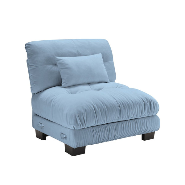 English Elm 27 Modular Armless Sofa Chenille Upholstered with Solid Wood Frame for Living Room Blue W714P284887