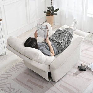 English Elm Manual Rocker Recliner Chair - Plush Gray Velvet Glider For Small Spaces, Home Theater & Nurseries W1028S00047