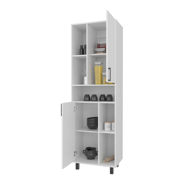English Elm White Kitchen Pantry With Open Shelving & Concealed Storage For A Tidy, Modern Kitchen Space B062P323174-GIGA