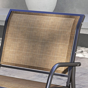 English Elm Outsunny Porch Glider Chair - Durable Steel Frame, Breathable Mesh For Outdoor Comfort & Relaxation W2225P217098-GIGA