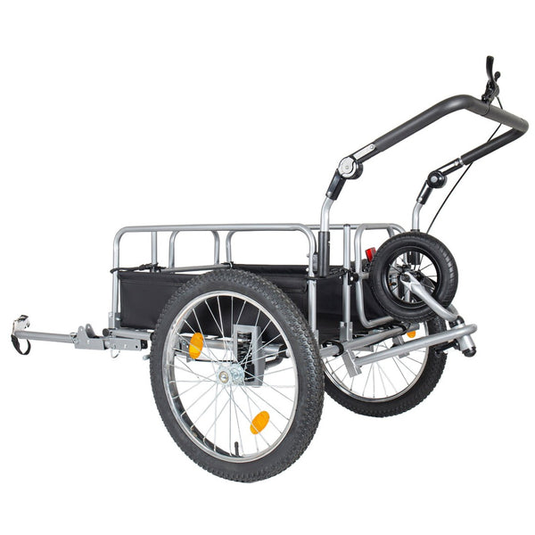 English Elm 3-in-1 Convertible Bike Cargo Trailer with Steel Frame Fat Tires and 150lb Capacity W2932P417635
