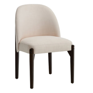 English Elm Wooden Wingback Dining Chairs Upholstered Farmhouse Modern Set with Lumbar Support Beige W3244P429255
