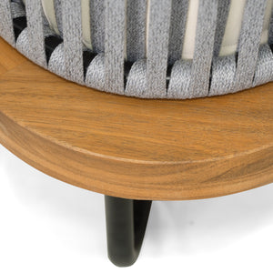 English Elm Christopher Knight Home® - Lucca Outdoor 4-Piece Acacia Wood & Rope-Woven Patio Set With Water-Repellent Cushions, Beige N773OC00017B