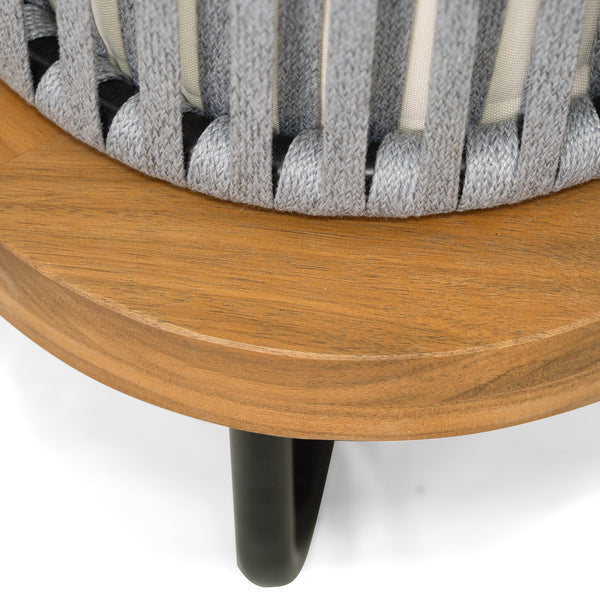 English Elm Christopher Knight Home® - Lucca Outdoor 4-Piece Acacia Wood & Rope-Woven Patio Set With Water-Repellent Cushions, Beige N773OC00017B