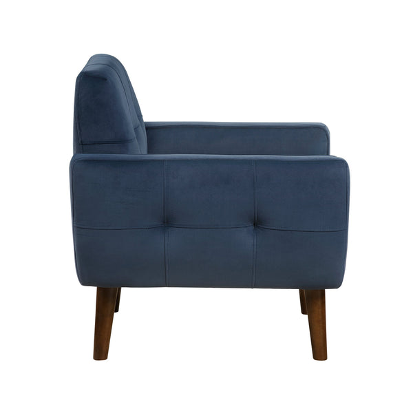 English Elm Navy Velvet Accent Chair with Tufted Back, Plush Cushion, Contemporary Armchair for Living Room B011P283266