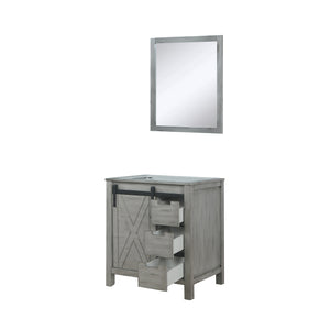 English Elm Ash Grey Bath Vanity Set With 28-Inch Mirror, Stylish Storage, And Easy Installation For Modern Bathrooms B2731S00925