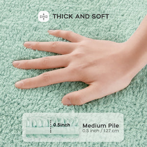 JLA Home Madison Park Signature - 100% Cotton Luxury Tufted Bath Rug 3000 GSM Reversible OEKO-TEX Certified Plush Spa Comfort Green MPS72-587