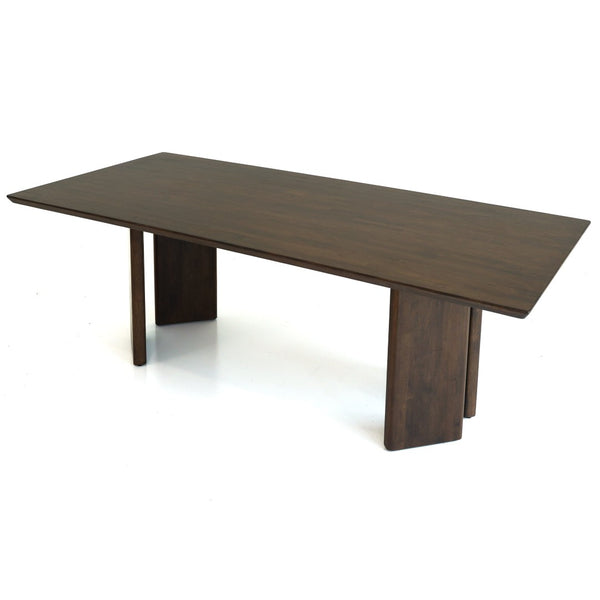 English Elm Paloma Japandi Solid Wood Dining Set Walnut Finish Seats Six with Four Side Chairs B183S00168
