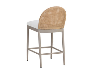 Sunpan Calandri Counter Stool - Stylish Outdoor Seating with Comfort, Durable Fabric & Chic Wicker Design Natural / Louis Cream