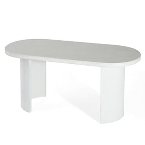 English Elm Christopher Knight Home® - Ellis Oval 67.5" Modern Outdoor Concrete Dining Table - White Terrazzo For Stylish Gatherings N773P285999T_N773P286000T