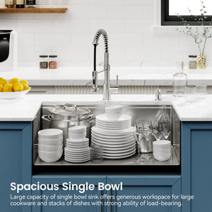 English Elm Stainless Steel Undermount Kitchen Sink Handmade Single Bowl with Colander Board T3177P296192