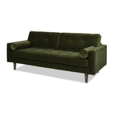 English Elm Nicholas 83.5" Mid-Century Modern Sofa, Olive Green Performance Velvet